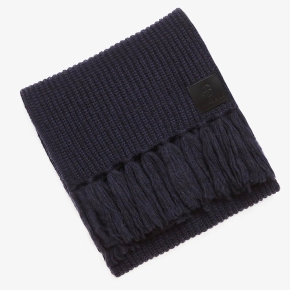 ANINE BING Alyssa Cashmere Scarf In Midnight - Picture 5 of 8